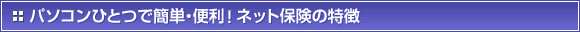 パソコンひとつで簡単・便利！ネット保険の特徴