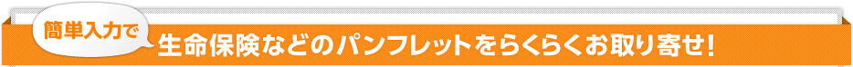 簡単入力で生命保険などのパンフレットをらくらくお取り寄せ！
